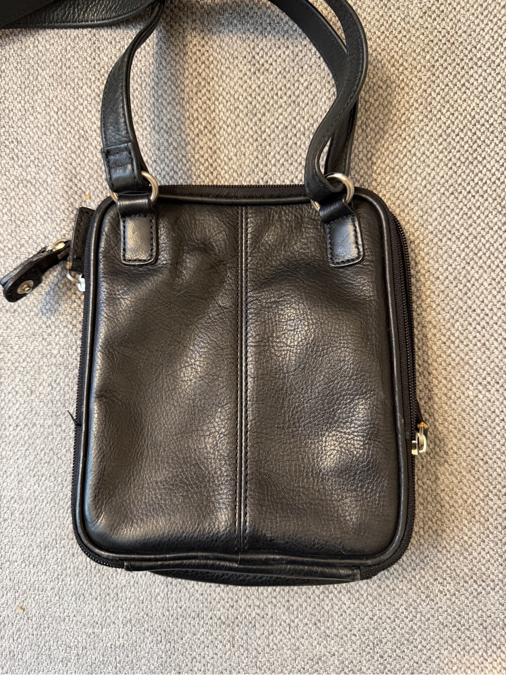 Fossil Black Leather Crossbody Shoulder Bag - Picture 2 of 6